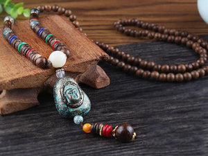 Nepal Buddhist Vintage Ethnic Mala Necklace - Nice & Cool
