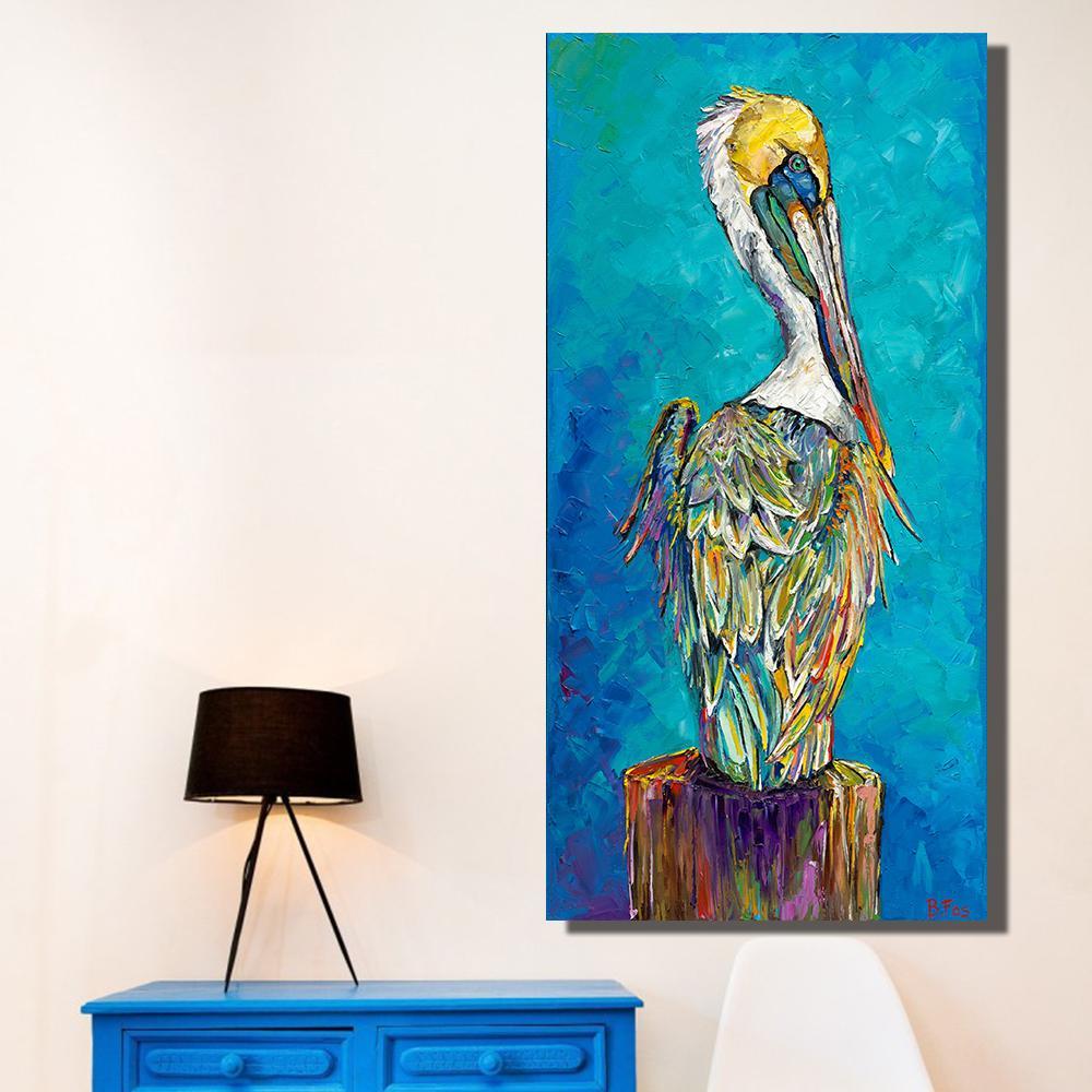 Pelican In Blue Wall Art Canvas - Nice & Cool