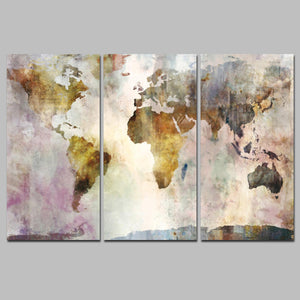 World Map (In Blue and Pastel) Wall Art Modular Canvas - Nice & Cool