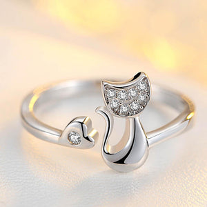 Delicate Cat Silver Ring - Nice & Cool